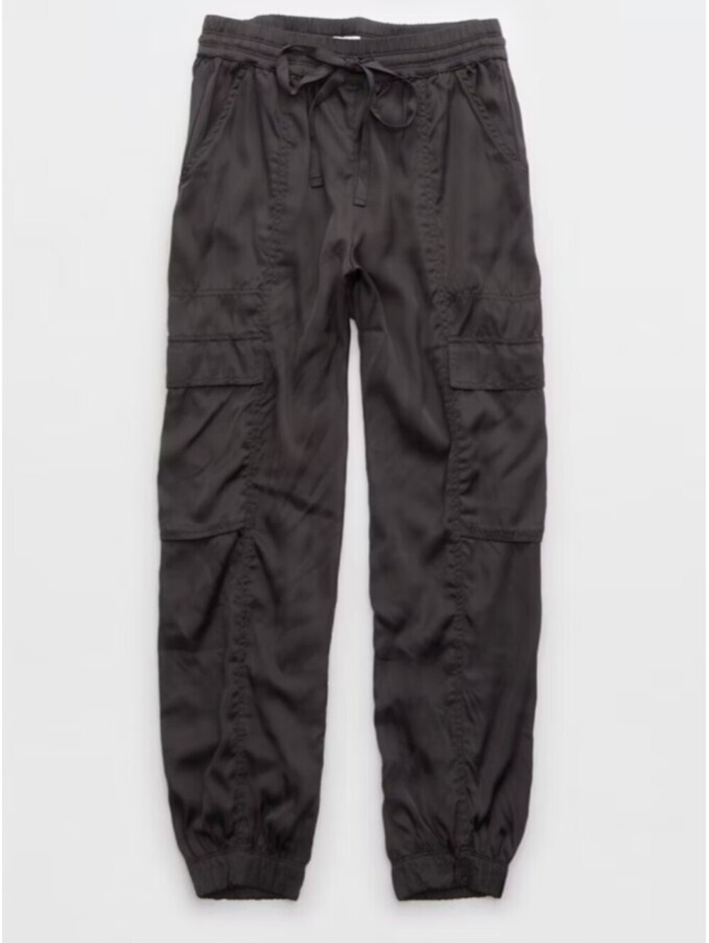 AERIE black satin cargo pants sz M